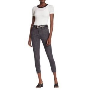 Levi’s Wedgie Washed Black Denim High Rise Raw Hem Skinny Ankle Jeans Size 26